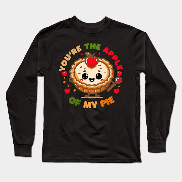 You are the Apple of My Pie | Cute Kawaii Apple Pie pun | Valentine's design Long Sleeve T-Shirt by Nora Liak